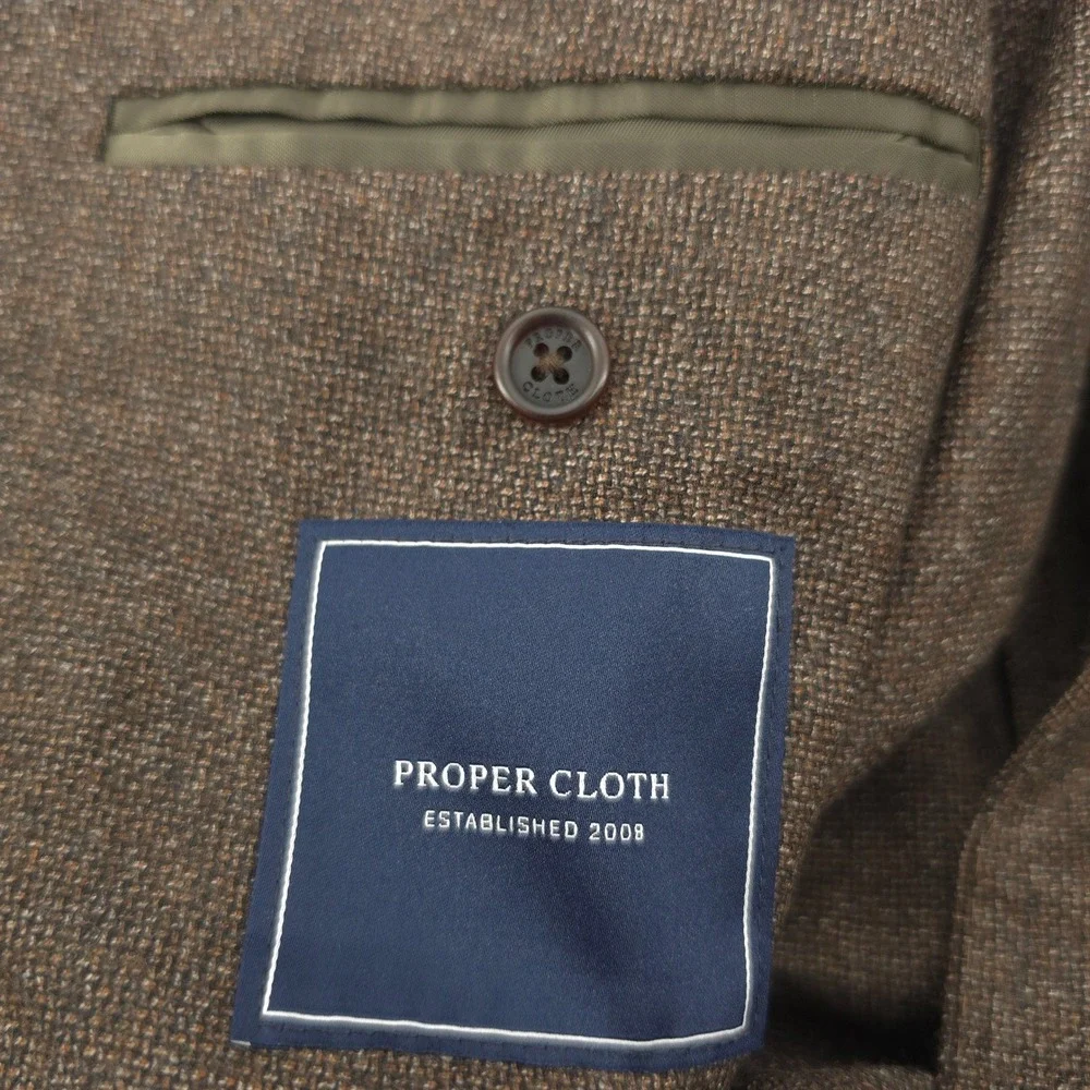 Proper Cloth Mens 2025 Bedford Jacket Marlane Wool Brown Hopsack 46 Tall Blazer